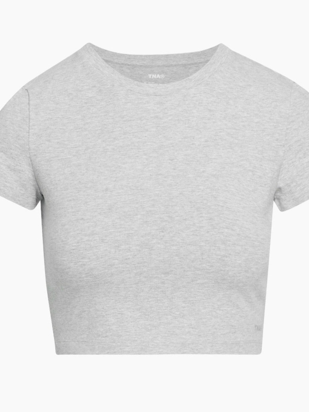 Aritzia TNA Light Heather Gray Ortiz Cropped Tee